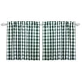thumbnail image 1 of Aiking 2 Panels of 28" x 24" Picnic Plaid Rod Pocket Kitchen Curtains / Cafe Tiers, Polyester, Hunter and White, 1 of 3