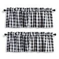 thumbnail image 1 of Aiking 2 Panels of 56" x 14" Picnic Plaid Rod Pocket Window Curtain Valances, Polyester, Black and White, 1 of 3