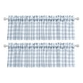 thumbnail image 1 of Aiking 2 Panels of 56" x 14" Picnic Plaid Rod Pocket Window Curtain Valances, Polyester, Gray and White, 1 of 3