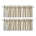 thumbnail image 1 of Aiking 2 Panels of 56" x 14" Picnic Plaid Rod Pocket Window Curtain Valances, Polyester, Stone and White, 1 of 3