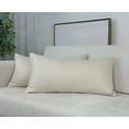 thumbnail image 1 of Aiking 2 Pieces of 12" x 24" Brushed 100% Polyester Decorative Lumbar Pillow Covers, Zipper Closure, Ivory, 1 of 5