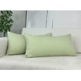 thumbnail image 1 of Aiking 2 Pieces of 12" x 24" Brushed 100% Polyester Decorative Lumbar Pillow Covers, Zipper Closure, Teal Green, 1 of 5