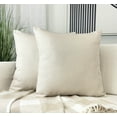 thumbnail image 1 of Aiking 2 Pieces of 18" x 18" Brushed 100% Polyester Decorative Throw Pillow Covers, Zipper Closure, Ivory, 1 of 4