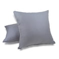 thumbnail image 1 of Aiking 2 Pieces of 26" x 26" Brushed 100% Polyester Decorative Euro Pillow Covers, Zipper Closure, Silver, 1 of 3