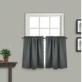 thumbnail image 1 of Aiking 30 inch Tiers Window Treatment - 2-Panels Brushed Rod Pocket Kitchen Curtain Tiers for Small Window / Kitchen / Event Designs, ( 28 by 30 inch/each, Steel Gray ), 1 of 4