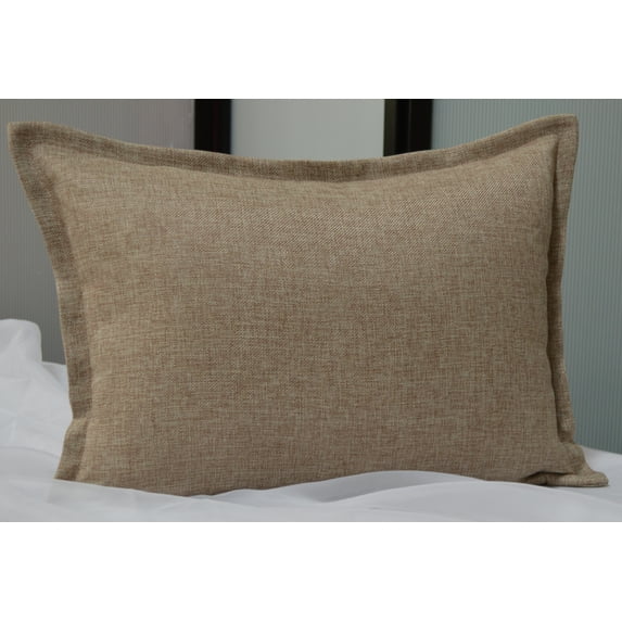 Aiking Home 12"x18" Solid Faux Linen Throw Pillow COVER, Wheat