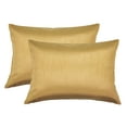 thumbnail image 1 of Aiking Home 12x18 Inches Faux Silk Rectangular Throw Pillow Cover, Zipper Closure, Brass (Set of 2), 1 of 4