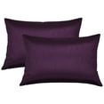thumbnail image 1 of Aiking Home 12x18 Inches Faux Silk Rectangular Throw Pillow Cover, Zipper Closure, Eggplant (Set of 2), 1 of 4