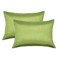 thumbnail image 1 of Aiking Home 12x18 Inches Faux Silk Rectangular Throw Pillow Cover, Zipper Closure, Green (Set of 2), 1 of 4
