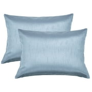 AIKING HOME COLLECTION Aiking Home 12x18 Inches Faux Silk Rectangular Throw Pillow Cover, Zipper Closure, Slate (Set of 2)