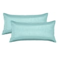 thumbnail image 1 of Aiking Home 12x24 Inches Faux Silk Rectangular Throw Pillow Cover, Zipper Closure, Aqua (Set of 2), 1 of 3