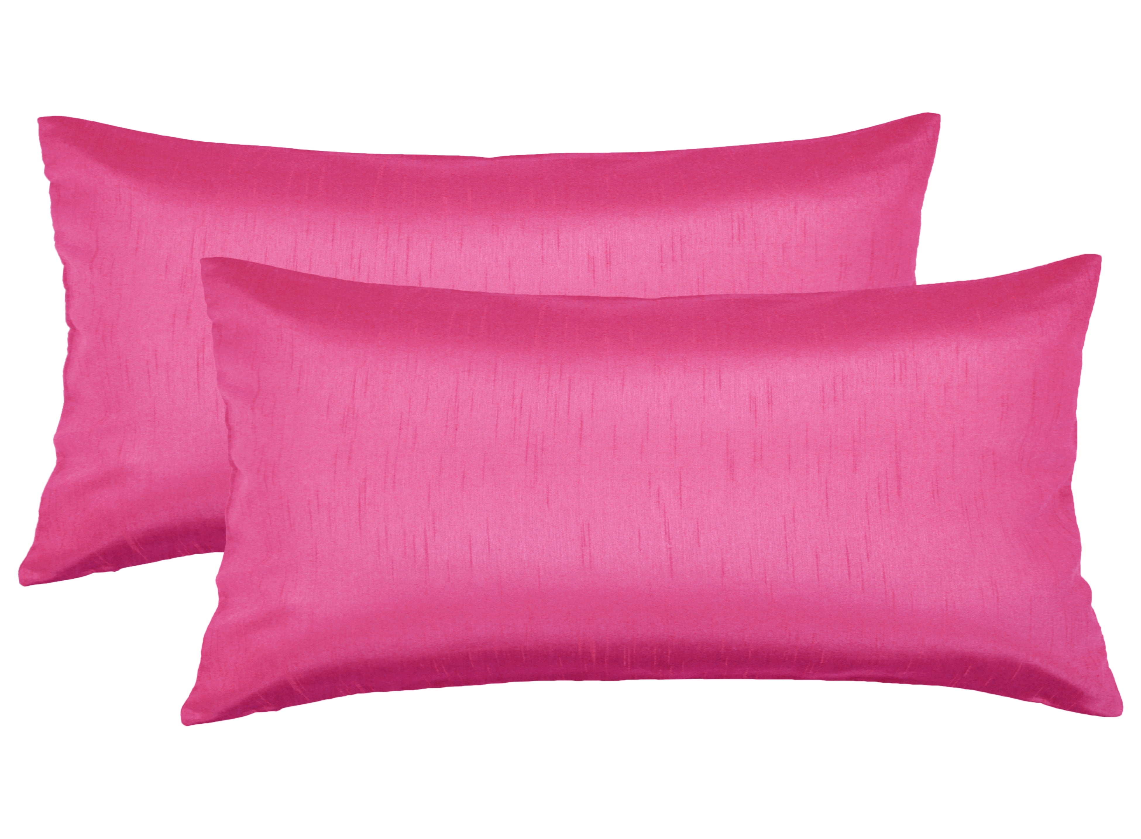 Aiking Home 12x24 Inches Faux Silk Rectangular Throw Pillow Cover Zipper Closure Hot Pink Set of 2 Walmart Business Supplies