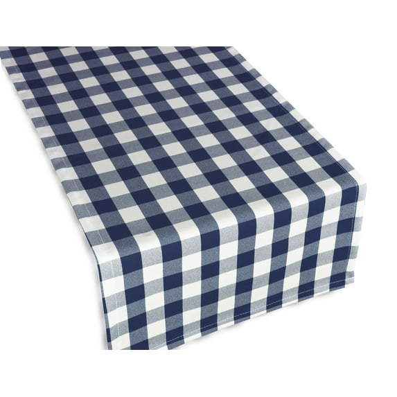 Aiking Home 14"x62" Picnic Check Dinner Table Runner, Polyester, Machine Washable, Single Ply, (Pack of 2) Navy/White