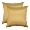 thumbnail image 1 of Aiking Home 18x18 Inches Faux Silk Square Throw Pillow Cover, Zipper Closure, Brass (Set of 2), 1 of 5