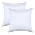 thumbnail image 1 of Aiking Home 18x18 Inches Faux Silk Square Throw Pillow Cover, Zipper Closure, White (Set of 2), 1 of 5