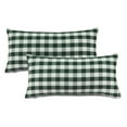 thumbnail image 1 of Aiking Home ( 2-Pack ) Picnic Checkered Pattern Home Decorative Throw Pillow Covers, 100% Polyester, 12"x24", Hunter Green/White, 1 of 1