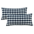 thumbnail image 1 of Aiking Home ( 2-Pack ) Picnic Checkered Pattern Home Decorative Throw Pillow Covers, 100% Polyester, 12"x24", Navy/White, 1 of 5