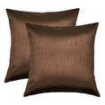 thumbnail image 1 of Aiking Home 20x20 Inches Faux Silk Square Throw Pillow Cover, Zipper Closure, Brown (Set of 2), 1 of 4