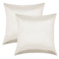 thumbnail image 1 of Aiking Home 20x20 Inches Faux Silk Square Throw Pillow Cover, Zipper Closure, Ivory (Set of 2), 1 of 5