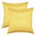 thumbnail image 1 of Aiking Home 24x24 Inches Faux Silk Square European Shams, Zipper Closure, Yellow (Set of 2), 1 of 4