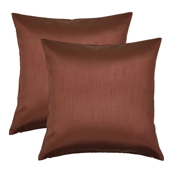 Aiking Home 26x26 Inches Faux Silk Square European Shams, Zipper Closure, Terracotta (Set of 2)