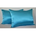 thumbnail image 1 of Aiking Home 350TC Bridal satin Pillow Cases, Zipper Closure (Pack of 2), Size 20''x36'', King-Turquoise, 1 of 4