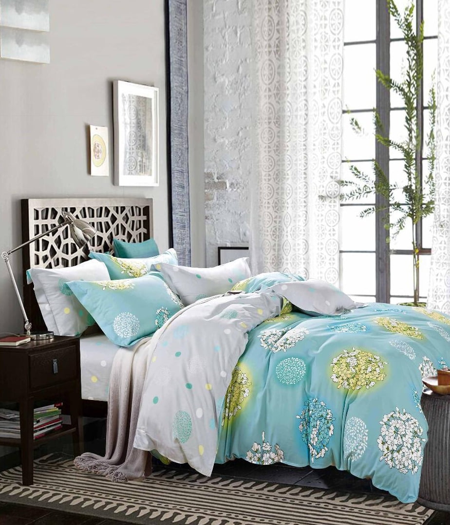 Aiking Home Bouquet 3PC Print Duvet Cover Set, 100% Cotton, Full/Queen