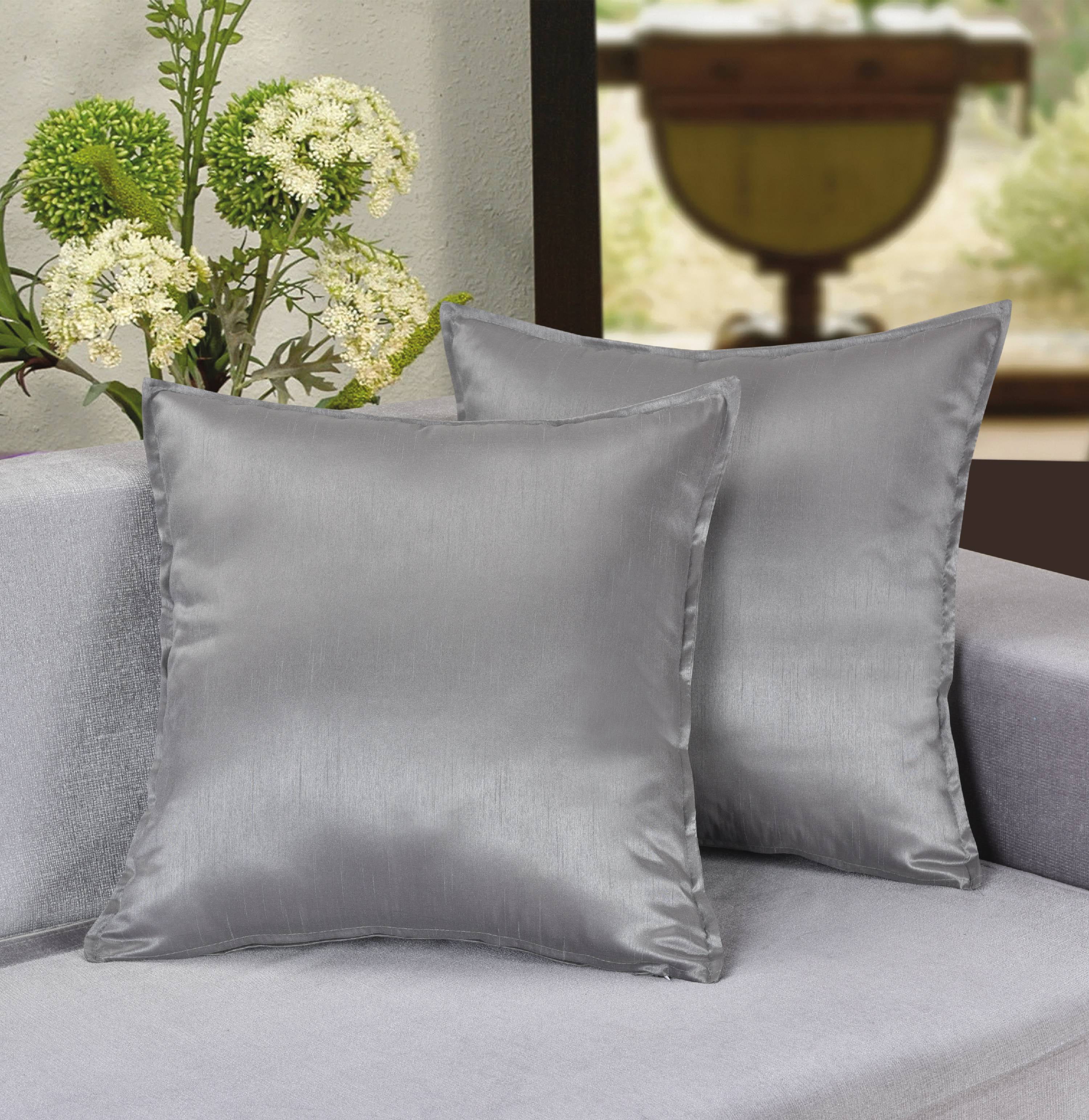 Aiking Home Collection 2 Pieces of 18" x 18" Solid Faux Silk Throw