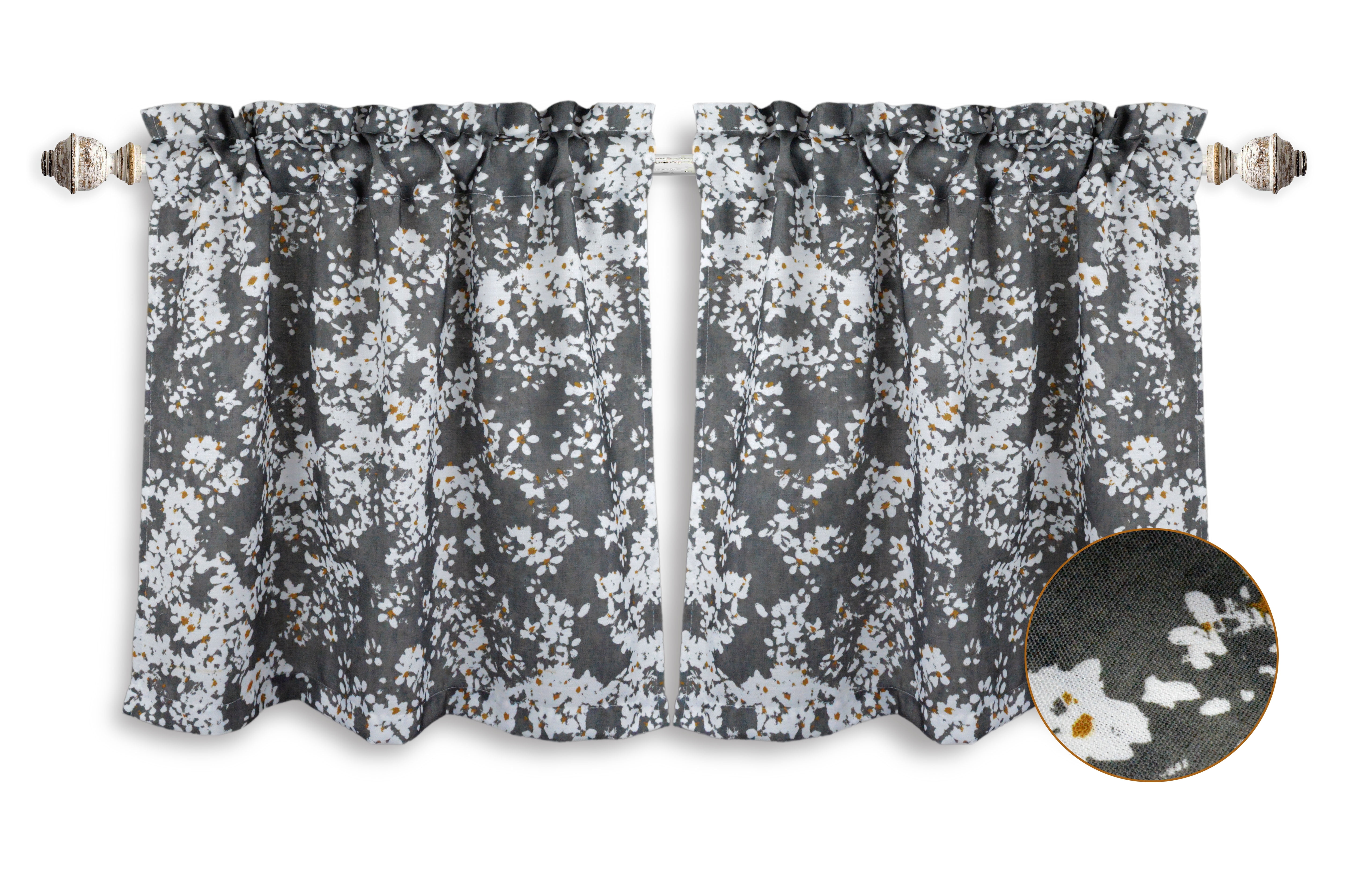 Aiking Home Collection Blooms Steel Grey Floral Printed Kitchen Tier ...