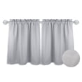 thumbnail image 1 of Aiking Home Collection Indoor Polyester Semi-Sheer Rod Pocket Curtain Pair Gray 0.5" x 24" Set of 2, 1 of 4