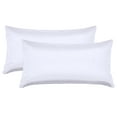 thumbnail image 1 of Aiking Home Collection Indoor Solid Print Faux Silk Lumbar Pillows, 12'' x 24'', White, 2-Pieces, 1 of 3