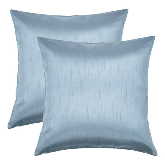 Aiking Home Collection Indoor Solid Print Faux Silk Throw Pillows, 26'' x 26'', Blue, 2-Pieces