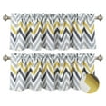 thumbnail image 1 of Aiking Home Collection Silver Chevron Rod Pocket Light Filtering Curtains, 56” x 16” (2 Panels), 1 of 4