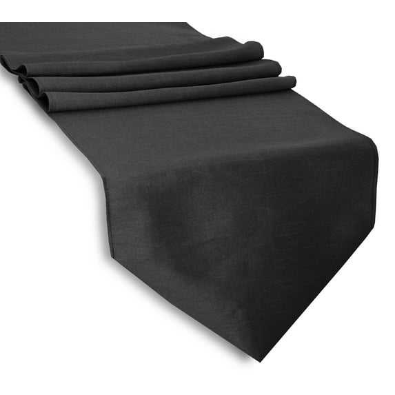 Aiking Home (Pack of 1)13"x 72" -Solid & Unlined Classic Faux Silk Table Top Runner , Black--Perfect for Party Decor, Baby Shower ,Wedding, Thanksgiving, Christmas or any Special Event