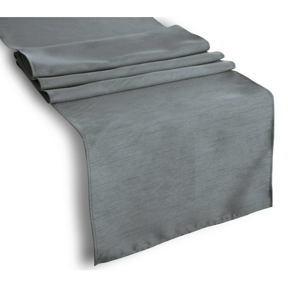Aiking Home (Pack of 1) Solid Faux Silk Table Runner, Gray-Size 13''x90'' - Ideal for Wedding, Baby Shower, Party Decor, Thanksgiving, Christmas or Special Event.