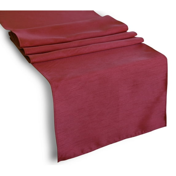 Aiking Home (Pack of 12) Solid Faux Silk Table Runner, Burgundy-Size 13''x108''- Ideal for Wedding, Baby Shower, Party Decor, Thanksgiving, Christmas or Special Event.