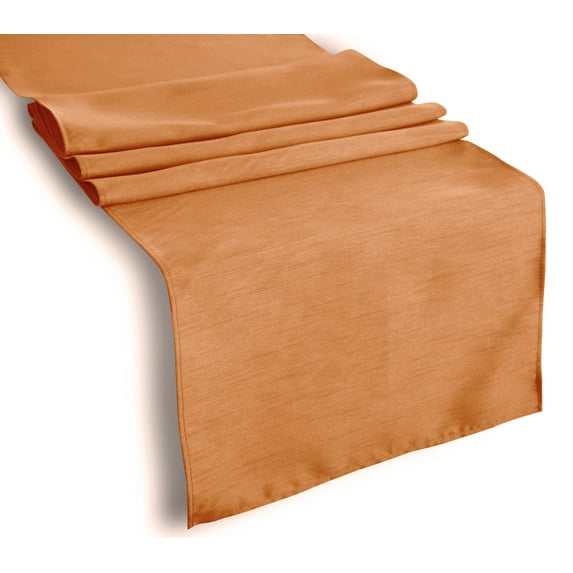 Aiking Home (Pack of 12) Solid Faux Silk Table Runner, Orange-Size 13''x90''- Ideal for Wedding, Baby Shower, Party Decor, Thanksgiving, Christmas or Special Event.