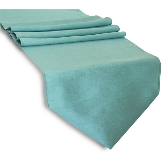 Aiking Home (Pack of 2)13"x 72" -Solid & Unlined Classic Faux Silk Table Top Runner , Aqua--Perfect for Party Decor, Baby Shower ,Wedding, Thanksgiving, Christmas or any Special Event