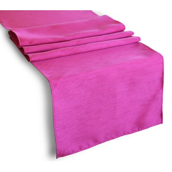 Aiking Home (Pack of 6) Solid Faux Silk Table Runner, Hot Pink-Size 13''x72''- Ideal for Wedding, Baby Shower, Party Decor, Thanksgiving, Christmas or Special Event.