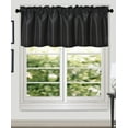 thumbnail image 1 of Aiking Home (Pack of 2 ) Solid Faux Silk Window Valance, 56 By 16 Inches, Black, 1 of 2