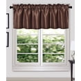 thumbnail image 1 of Aiking Home (Pack of 2 ) Solid Faux Silk Window Valance, 56 By 16 Inches, Brown, 1 of 2
