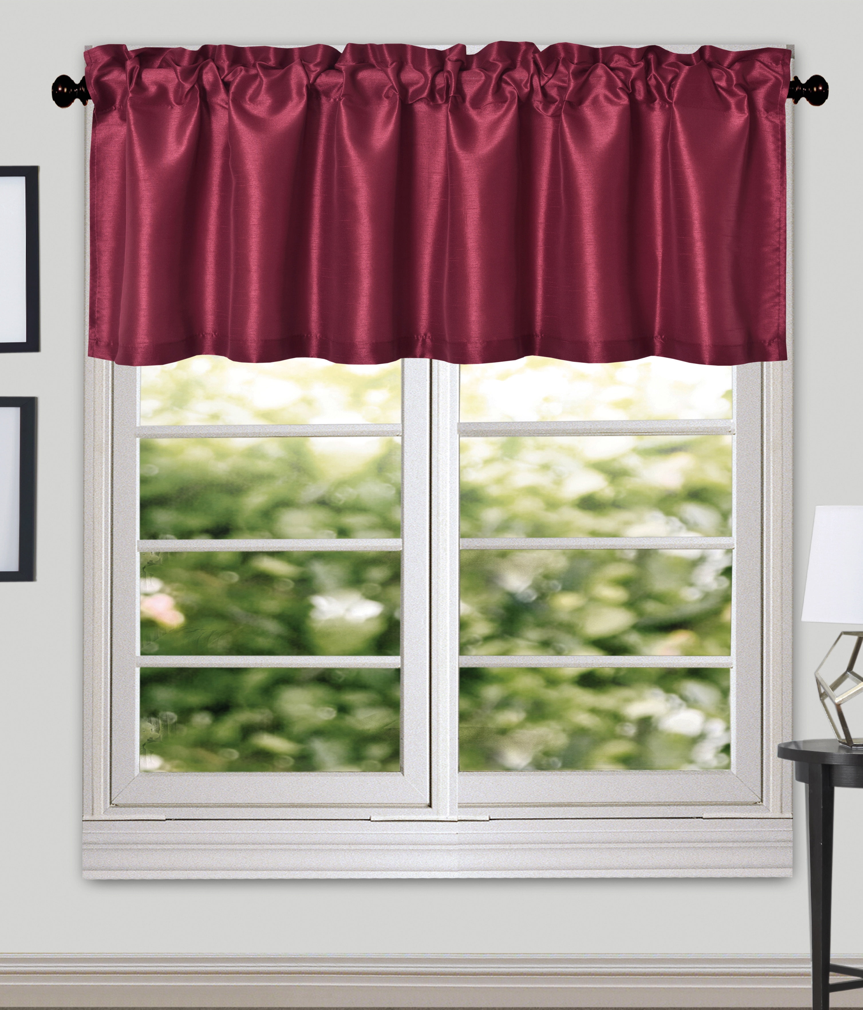 Aiking Home (Pack of 2 ) Solid Faux Silk Window Valance, 56 By 16 ...