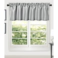 thumbnail image 1 of Aiking Home (Pack of 2 ) Solid Faux Silk Window Valance, 56 By 16 Inches, Silver, 1 of 2