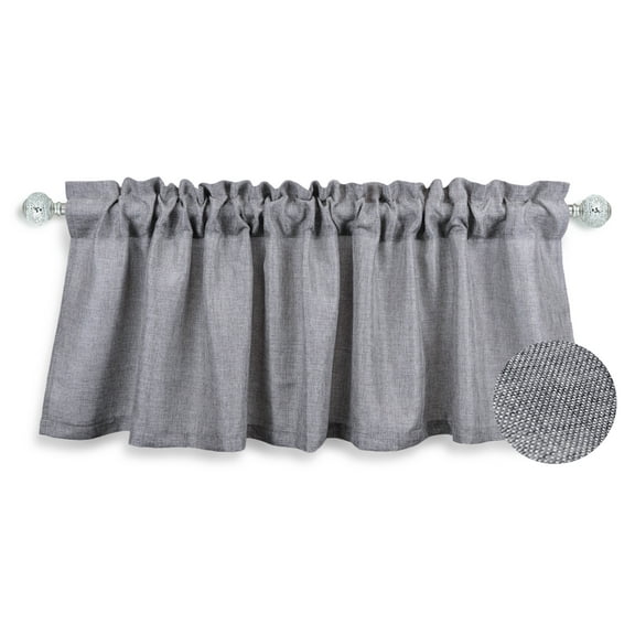 Aiking Home Pure 100% Faux Linen Window Valance - Size 56 inch x 16 inch, Light Grey