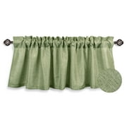 AIKING HOME COLLECTION Aiking Home Pure 100% Faux Linen Window Valance - Size 56 inch x 16 inch, Moss