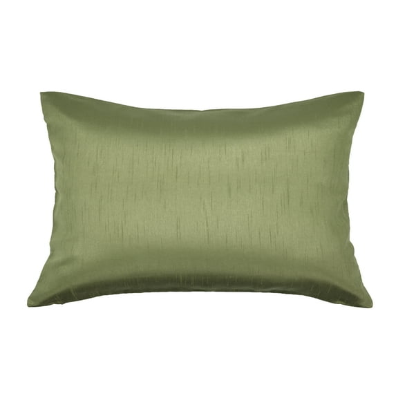 Aiking Home Solid Faux Silk Decorative Throw Pillow COVER 12 by 18 - Sage
