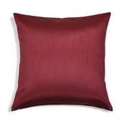 Aiking Home Solid Faux Silk Decorative Throw Pillow COVER 18 by 18 - Burgundy