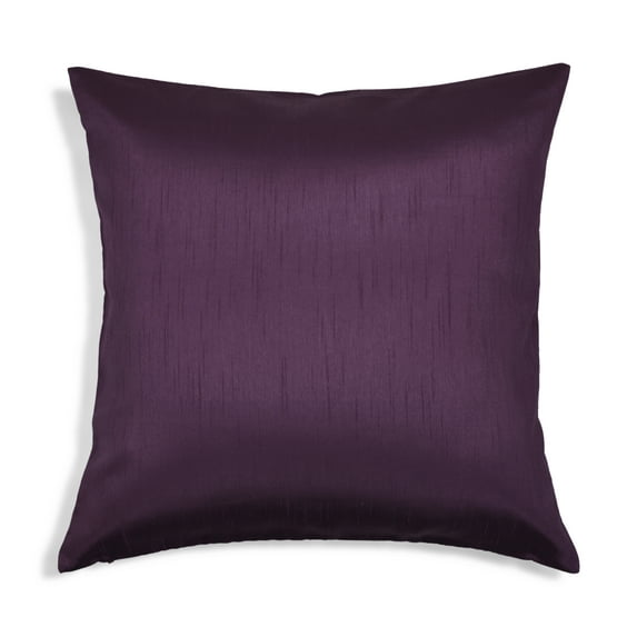 Aiking Home Solid Faux Silk Decorative Throw Pillow COVER 22 by 22 - Eggplant
