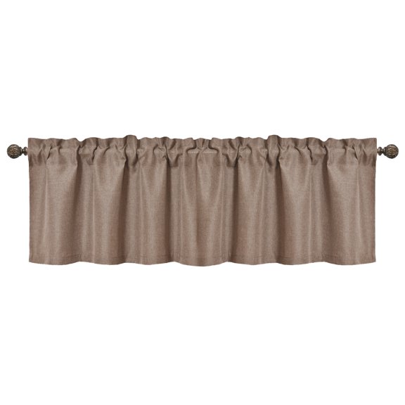 Aiking Home Solid Rod Pocket Valance for Window, 55 by 16-inch, Sand