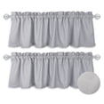 thumbnail image 1 of Aiking Home Window Valances - 2-Panels Polyester Solid Kitchen Valances with 2.5" Rod Pocket for Small Windows (56"x16" Each Panel, Grey), 1 of 4